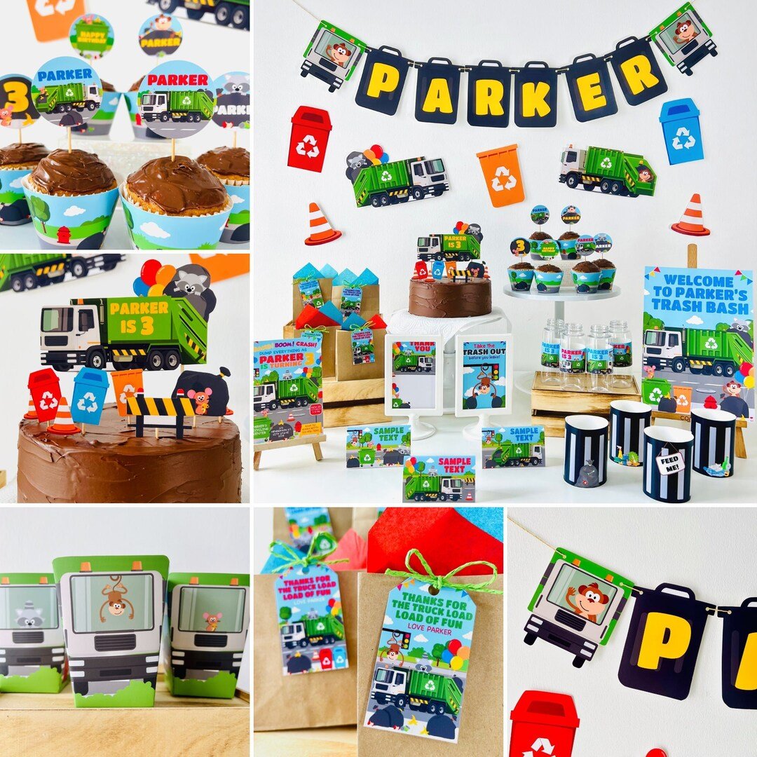 Garbage Truck Birthday Party Supplies _ Complete Decor & Favor Guide
