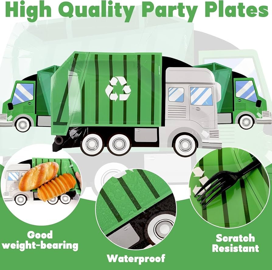 Garbage Truck Party Plates_ Fun Designs & Creative Ideas
