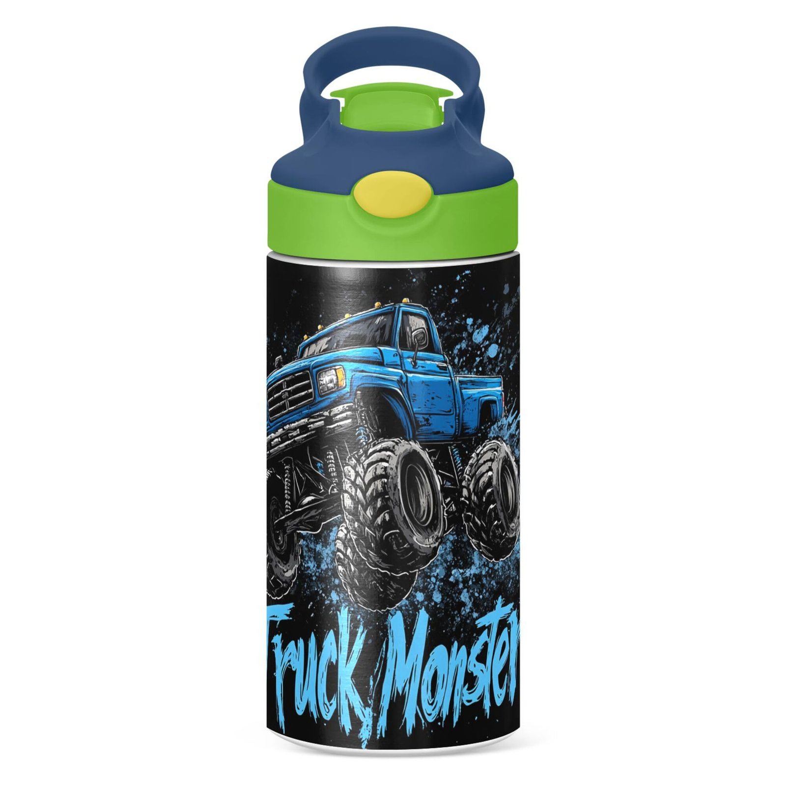 Monster Truck Water Bottle_ Durable & Spill-Proof Designs