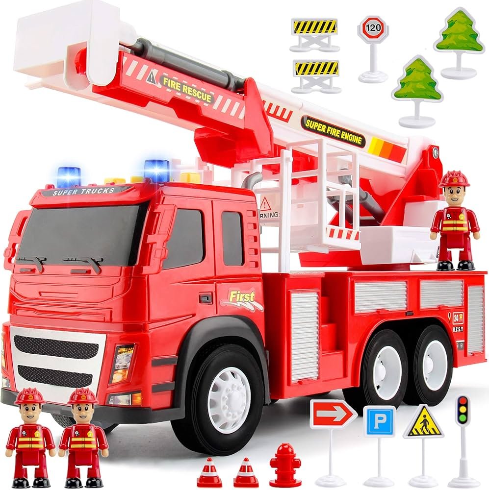 Toy Fire Truck with Lights & Sounds _ Realistic Play