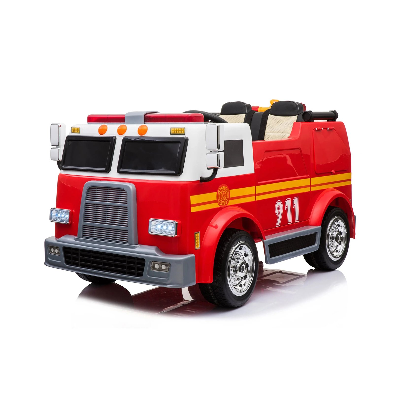 24 Volt Ride On Fire Truck _ Kids Electric Toy Vehicle