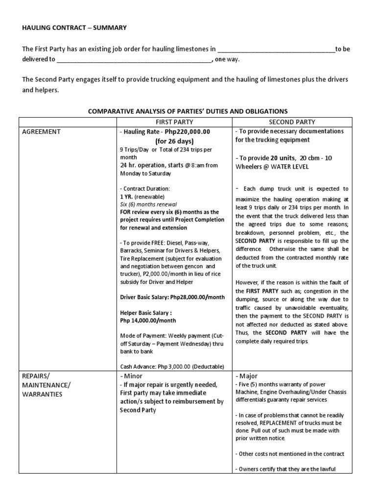 What to Know Before Signing a Dump Truck Hauling Contract